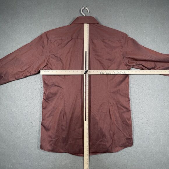 ETON Shirt Mens XL Red Rust Contemporary Button Up Long Sleeve 100% Cotton - Picture 5 of 5